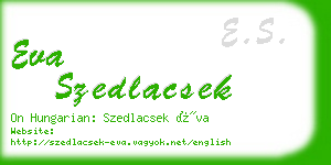 eva szedlacsek business card